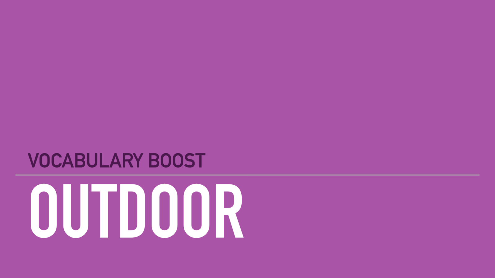 Outdoor Vocabulary Word English