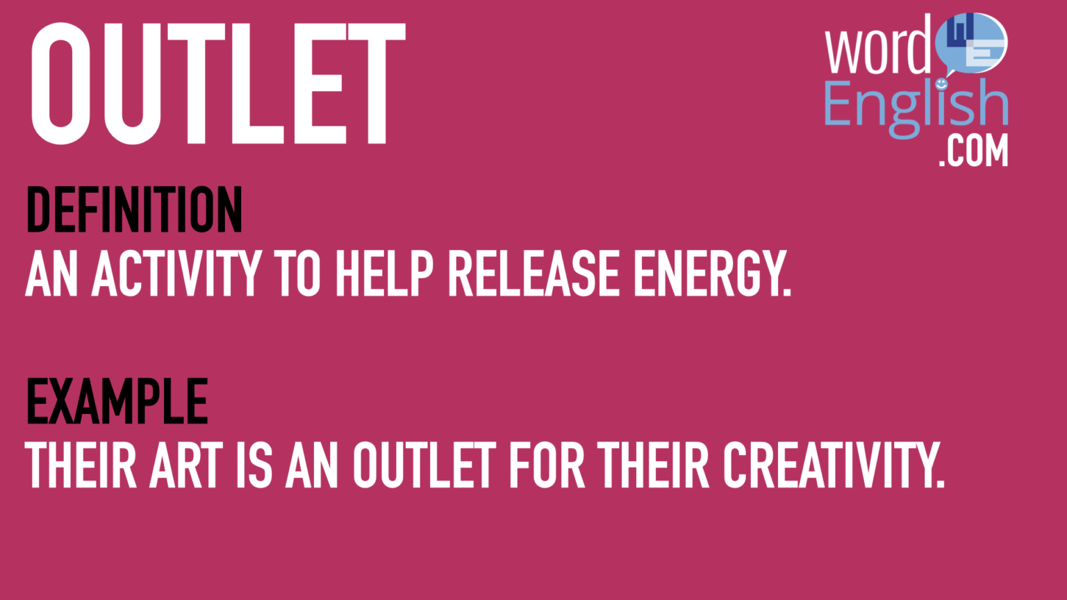 Outlet Vocabulary Word English