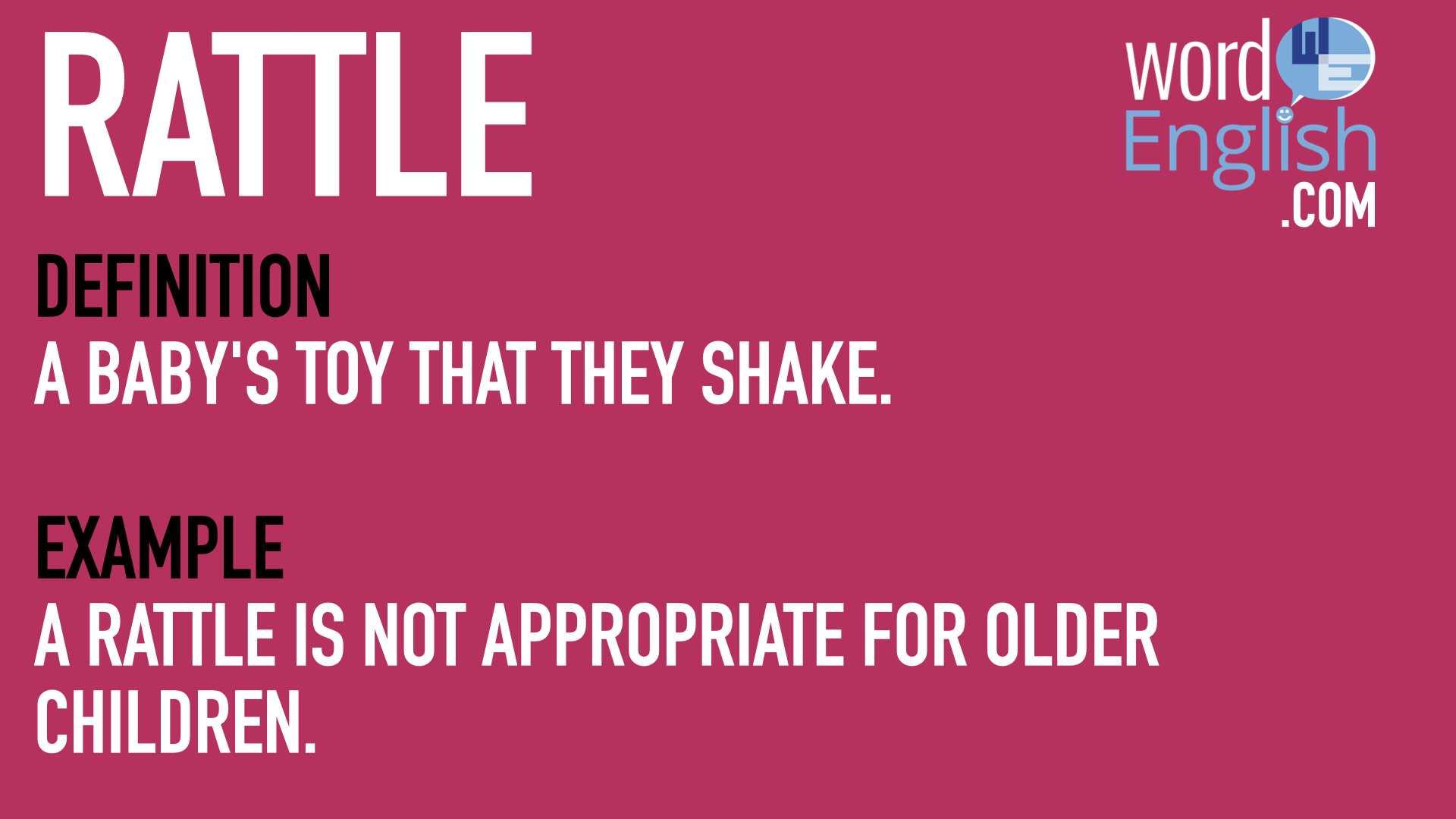 Rattle Vocabulary Word English